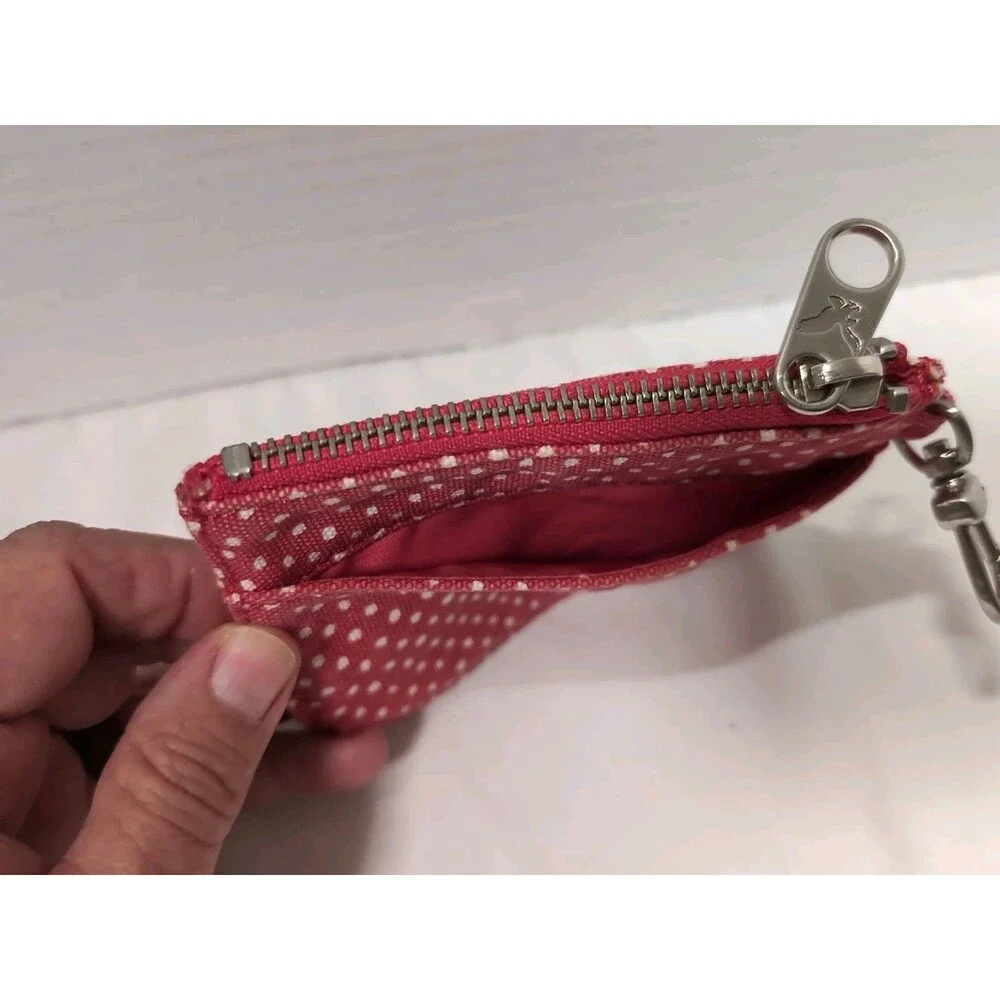 AMERICAN EAGLE OUTFITTERS RED CANVAS POUCH COIN/ MAKEUP 4